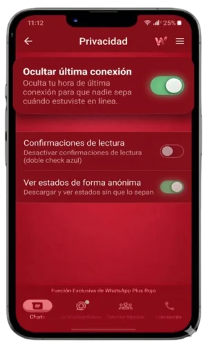 Ocultar última conexión